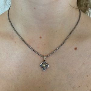 Konstantino Pearl Cross Pendant Necklace